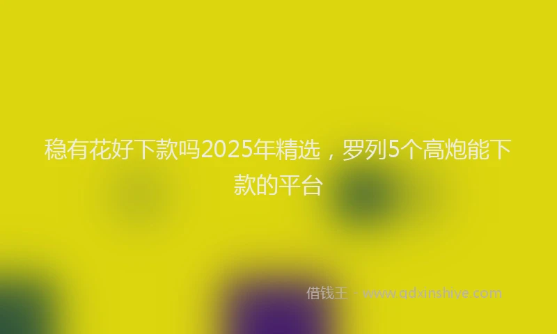 稳有花好下款吗2025年精选，罗列5个高炮能下款的平台