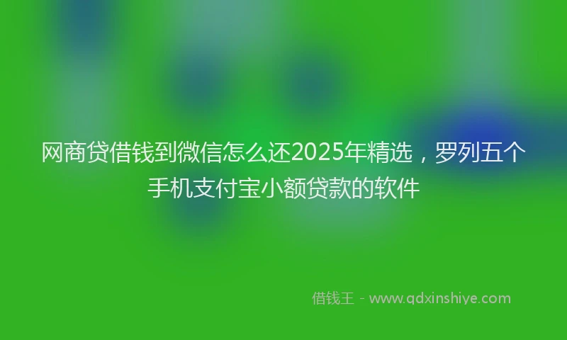 网商贷借钱到微信怎么还2025年精选，罗列五个手机支付宝小额贷款的软件