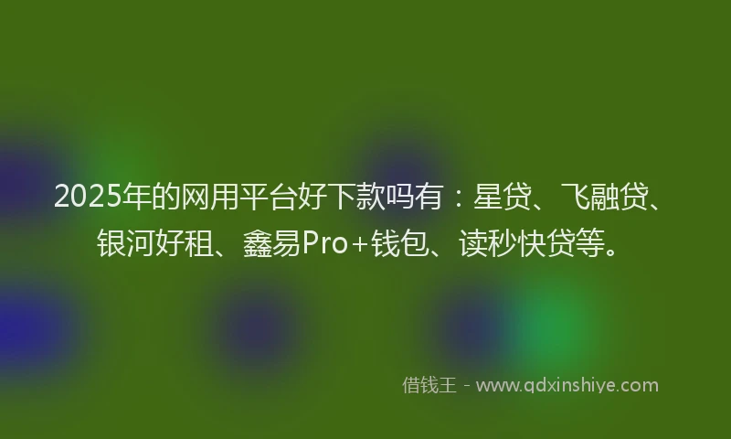 2025年的网用平台好下款吗有：星贷、飞融贷、银河好租、鑫易Pro+钱包、读秒快贷等。