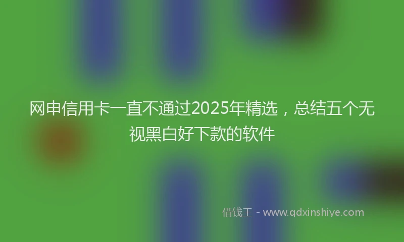 网申信用卡一直不通过2025年精选，总结五个无视黑白好下款的软件