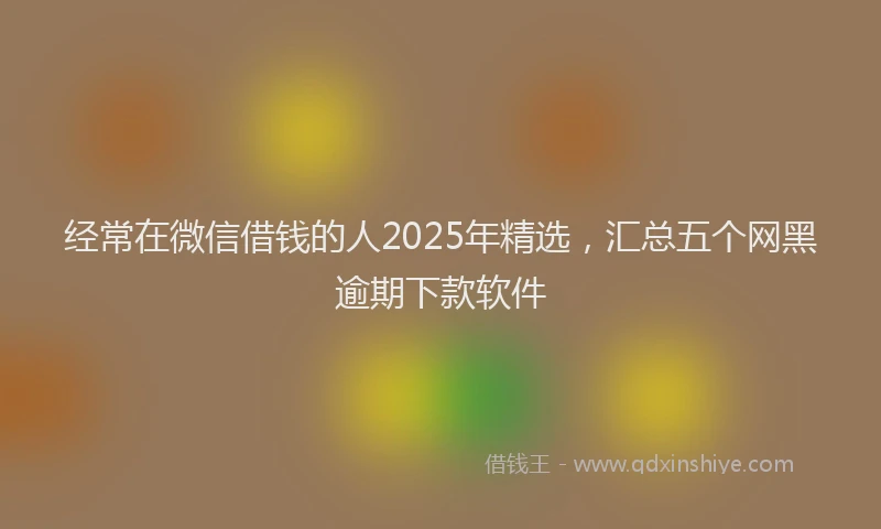 经常在微信借钱的人2025年精选，汇总五个网黑逾期下款软件