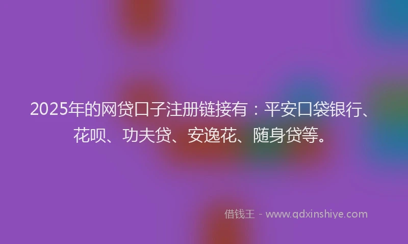 2025年的网贷口子注册链接有：平安口袋银行、花呗、功夫贷、安逸花、随身贷等。