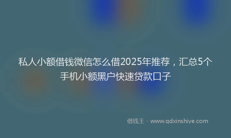 私人小额借钱微信怎么借2025年推荐，汇总5个手机小额黑户快速贷款口子