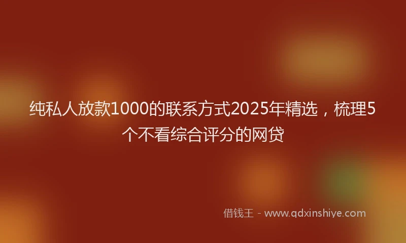 纯私人放款1000的联系方式2025年精选，梳理5个不看综合评分的网贷