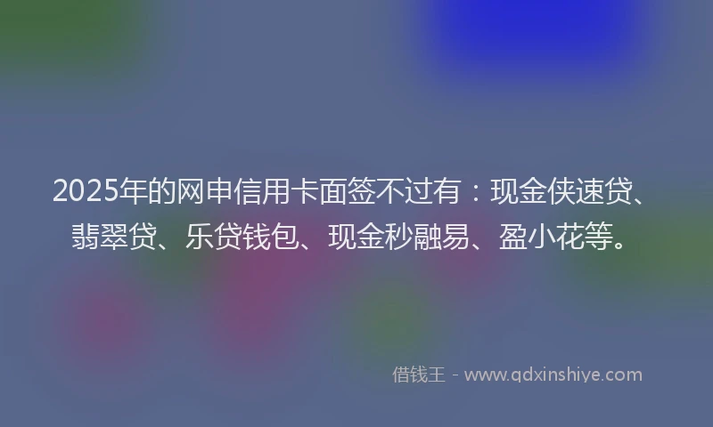2025年的网申信用卡面签不过有：现金侠速贷、翡翠贷、乐贷钱包、现金秒融易、盈小花等。