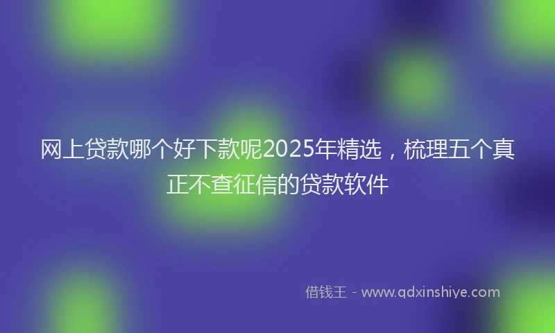 网上贷款哪个好下款呢2025年精选，梳理五个真正不查征信的贷款软件