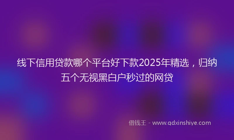 线下信用贷款哪个平台好下款2025年精选，归纳五个无视黑白户秒过的网贷