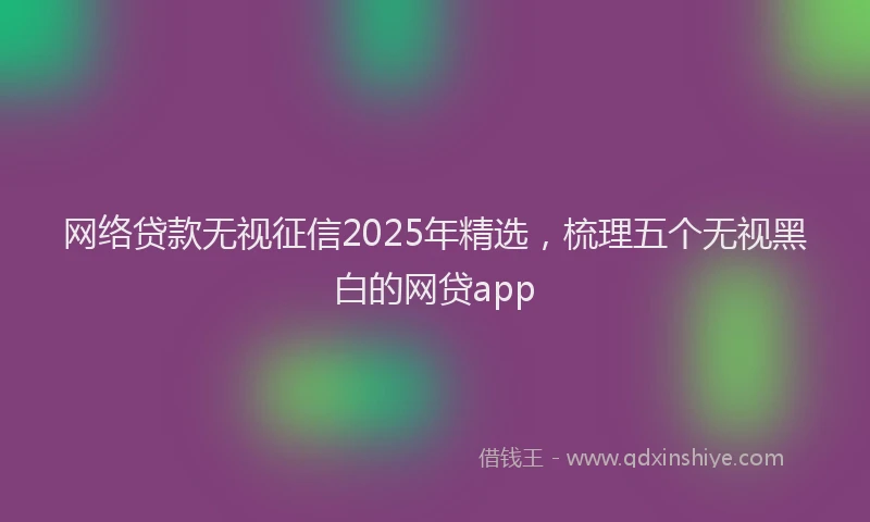 网络贷款无视征信2025年精选，梳理五个无视黑白的网贷app