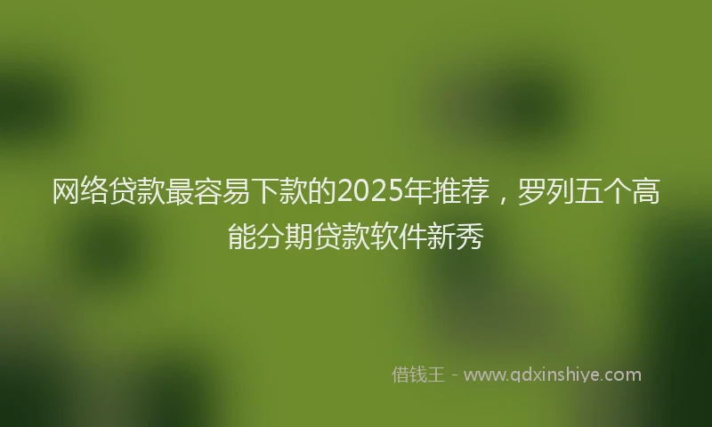 网络贷款最容易下款的2025年推荐，罗列五个高能分期贷款软件新秀