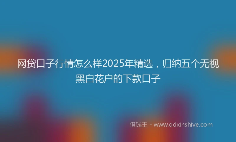网贷口子行情怎么样2025年精选，归纳五个无视黑白花户的下款口子