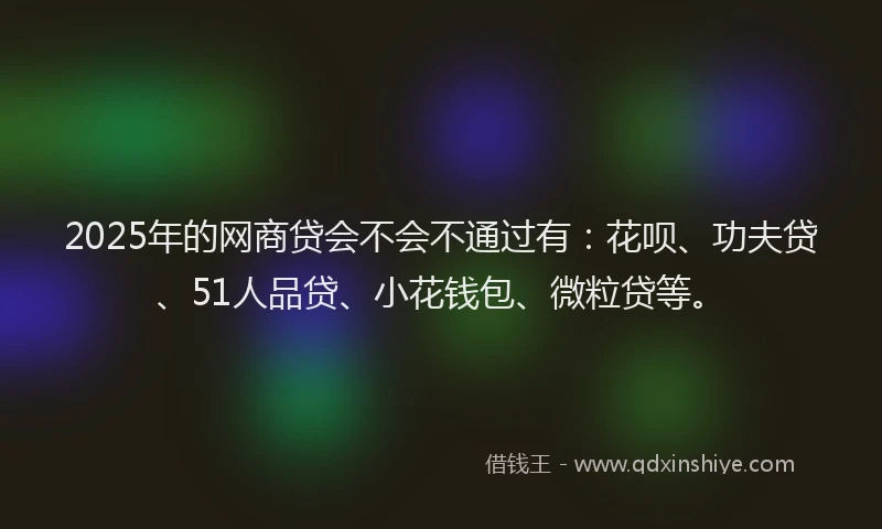 2025年的网商贷会不会不通过有：花呗、功夫贷、51人品贷、小花钱包、微粒贷等。