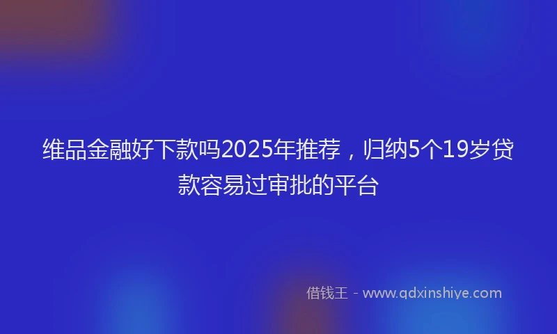 维品金融好下款吗2025年推荐，归纳5个19岁贷款容易过审批的平台