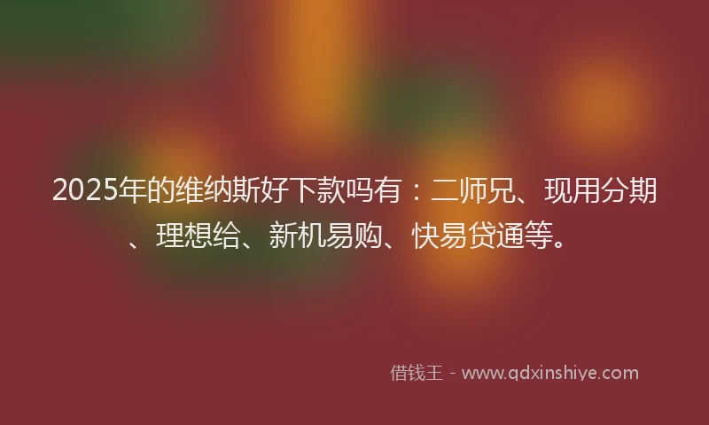 2025年的维纳斯好下款吗有：二师兄、现用分期、理想给、新机易购、快易贷通等。