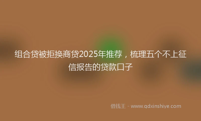 组合贷被拒换商贷2025年推荐，梳理五个不上征信报告的贷款口子