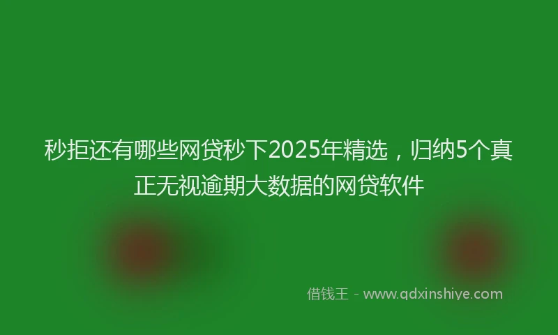 秒拒还有哪些网贷秒下2025年精选，归纳5个真正无视逾期大数据的网贷软件