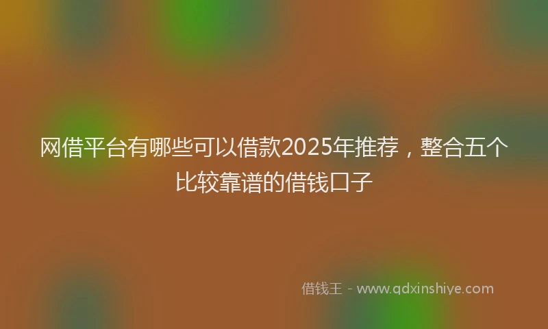 网借平台有哪些可以借款2025年推荐，整合五个比较靠谱的借钱口子