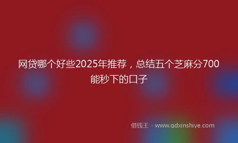 网贷哪个好些2025年推荐，总结五个芝麻分700能秒下的口子