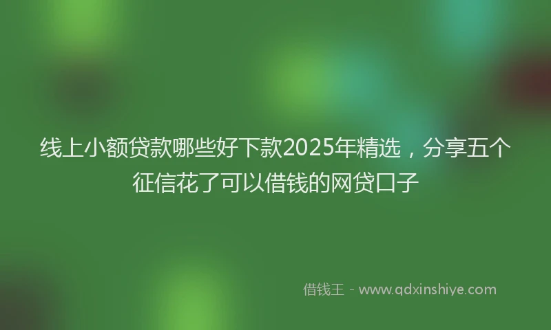 线上小额贷款哪些好下款2025年精选，分享五个征信花了可以借钱的网贷口子