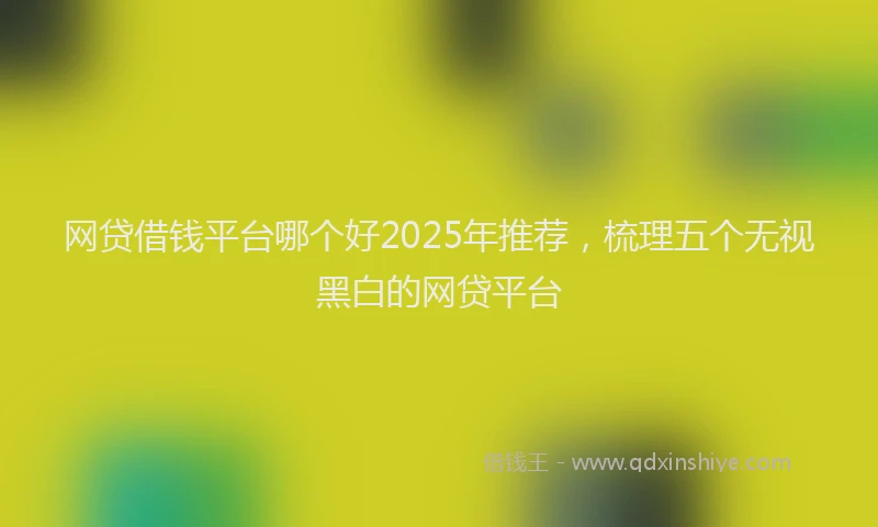网贷借钱平台哪个好2025年推荐，梳理五个无视黑白的网贷平台