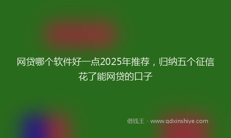 网贷哪个软件好一点2025年推荐，归纳五个征信花了能网贷的口子