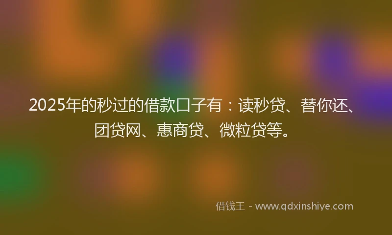 2025年的秒过的借款口子有：读秒贷、替你还、团贷网、惠商贷、微粒贷等。