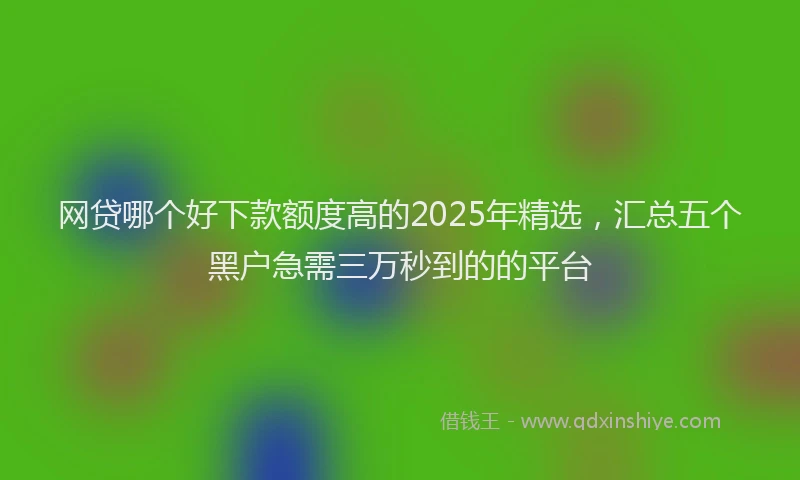 网贷哪个好下款额度高的2025年精选，汇总五个黑户急需三万秒到的的平台