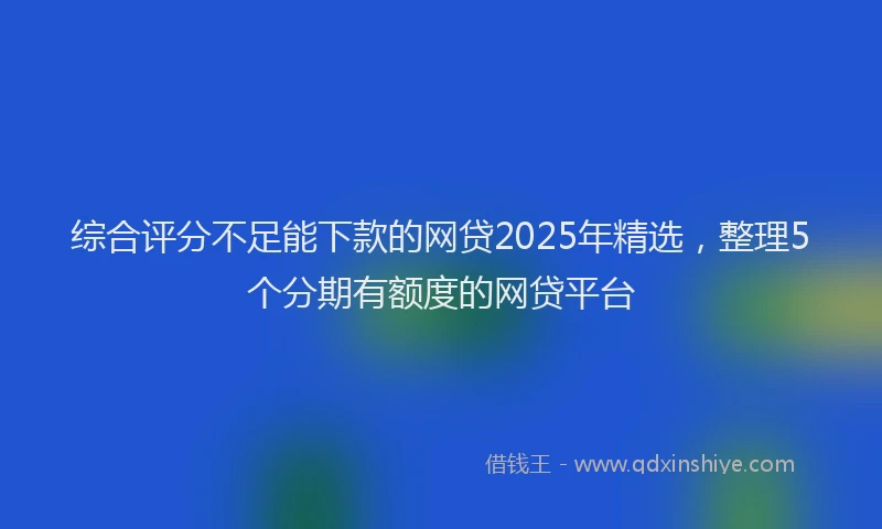 综合评分不足能下款的网贷2025年精选，整理5个分期有额度的网贷平台