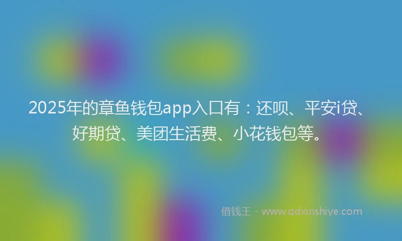 2025年的章鱼钱包app入口有：还呗、平安i贷、好期贷、美团生活费、小花钱包等。