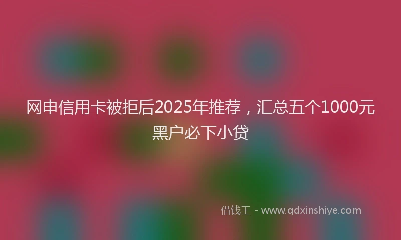 网申信用卡被拒后2025年推荐，汇总五个1000元黑户必下小贷