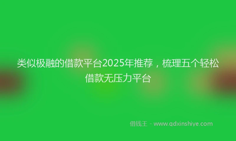 类似极融的借款平台2025年推荐，梳理五个轻松借款无压力平台