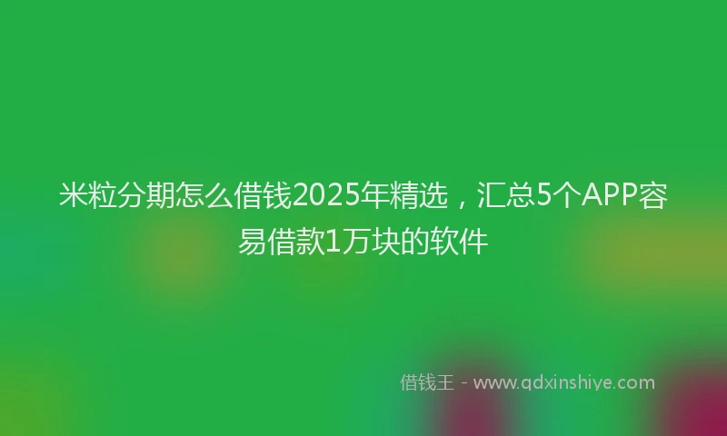 米粒分期怎么借钱2025年精选，汇总5个APP容易借款1万块的软件