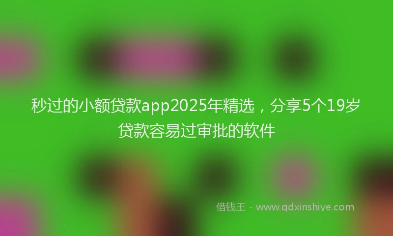 秒过的小额贷款app2025年精选，分享5个19岁贷款容易过审批的软件