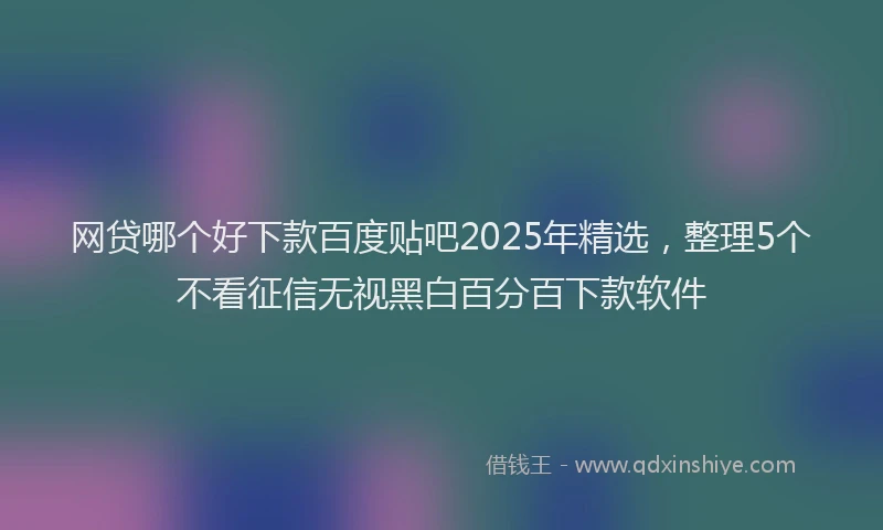 网贷哪个好下款百度贴吧2025年精选，整理5个不看征信无视黑白百分百下款软件