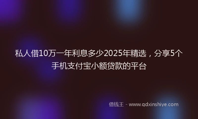 私人借10万一年利息多少2025年精选，分享5个手机支付宝小额贷款的平台