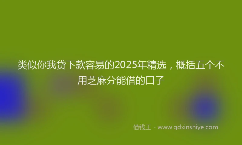 类似你我贷下款容易的2025年精选，概括五个不用芝麻分能借的口子
