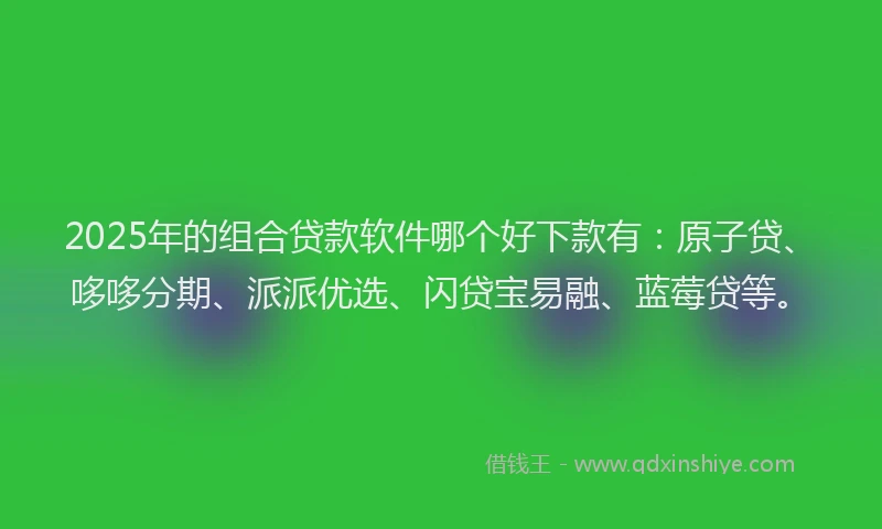 2025年的组合贷款软件哪个好下款有：原子贷、哆哆分期、派派优选、闪贷宝易融、蓝莓贷等。
