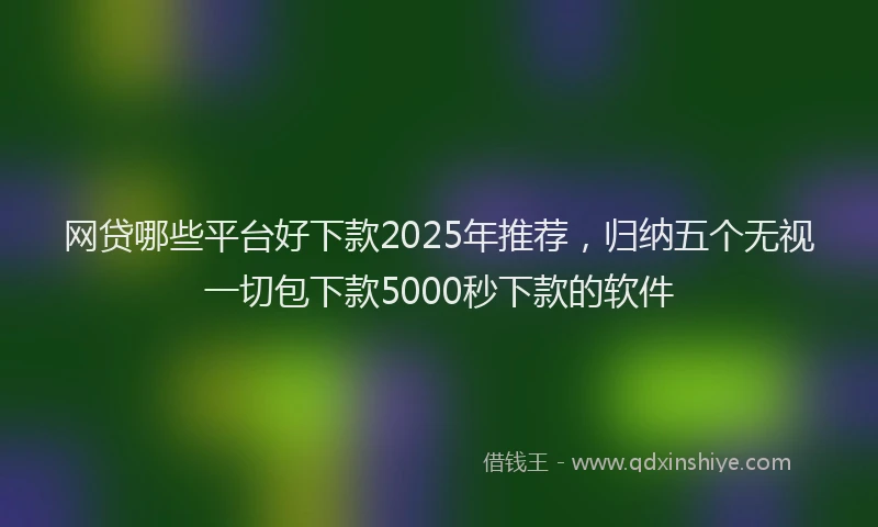 网贷哪些平台好下款2025年推荐，归纳五个无视一切包下款5000秒下款的软件