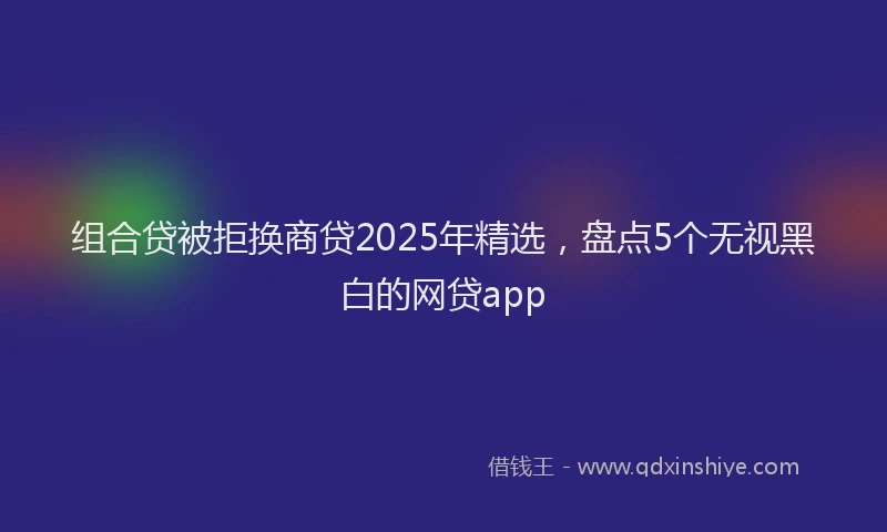 组合贷被拒换商贷2025年精选，盘点5个无视黑白的网贷app