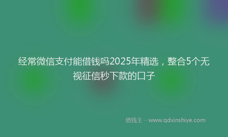 经常微信支付能借钱吗2025年精选，整合5个无视征信秒下款的口子