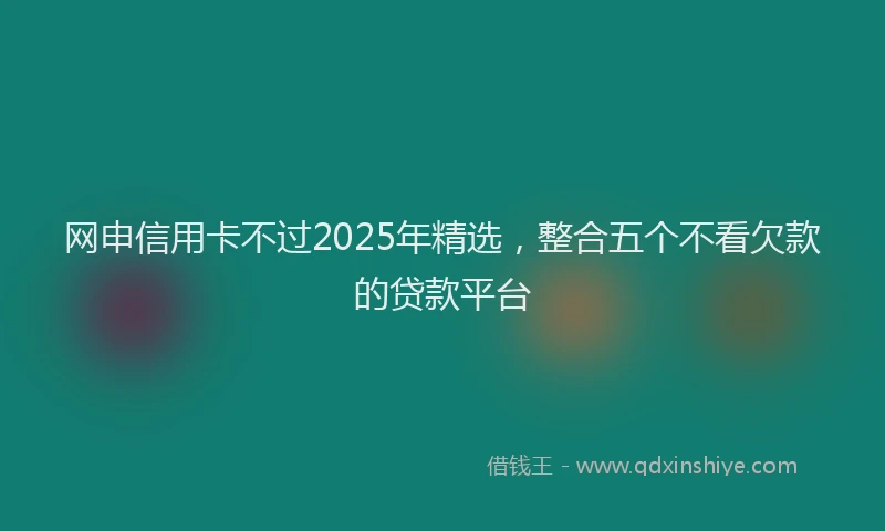 网申信用卡不过2025年精选，整合五个不看欠款的贷款平台