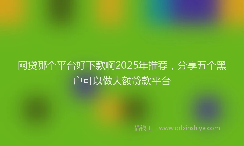 网贷哪个平台好下款啊2025年推荐，分享五个黑户可以做大额贷款平台