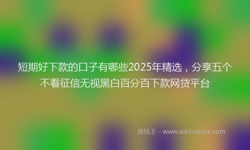 短期好下款的口子有哪些2025年精选，分享五个不看征信无视黑白百分百下款网贷平台