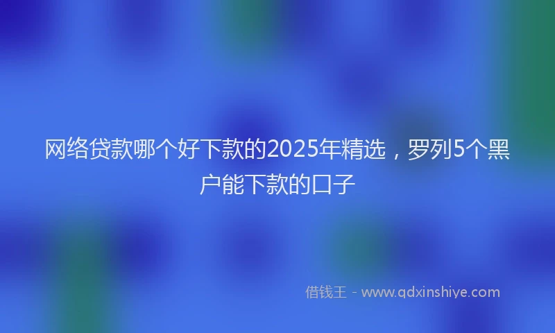 网络贷款哪个好下款的2025年精选，罗列5个黑户能下款的口子
