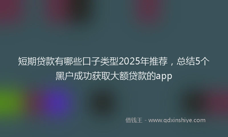 短期贷款有哪些口子类型2025年推荐，总结5个黑户成功获取大额贷款的app
