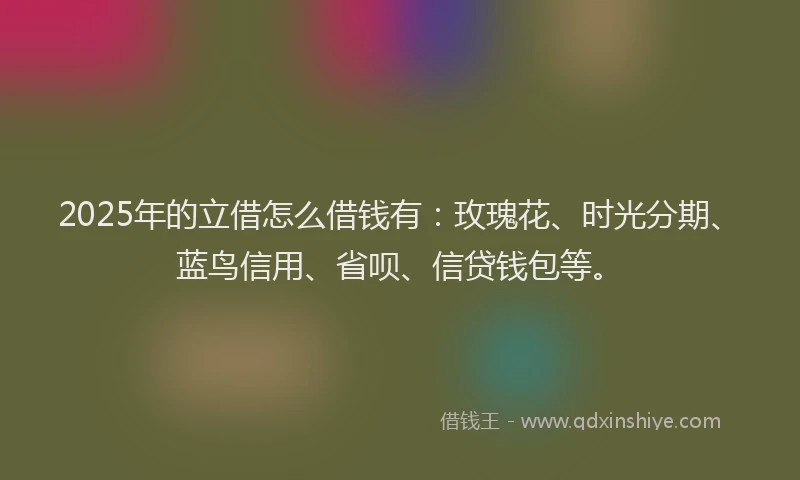 2025年的立借怎么借钱有：玫瑰花、时光分期、蓝鸟信用、省呗、信贷钱包等。