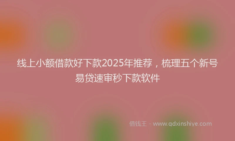 线上小额借款好下款2025年推荐，梳理五个新号易贷速审秒下款软件