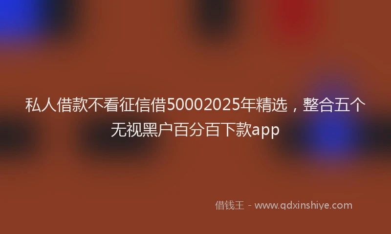 私人借款不看征信借50002025年精选，整合五个无视黑户百分百下款app