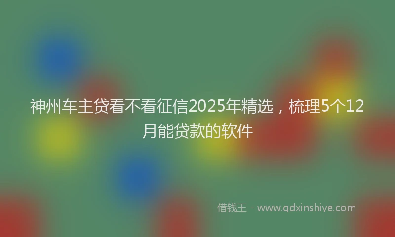 神州车主贷看不看征信2025年精选，梳理5个12月能贷款的软件