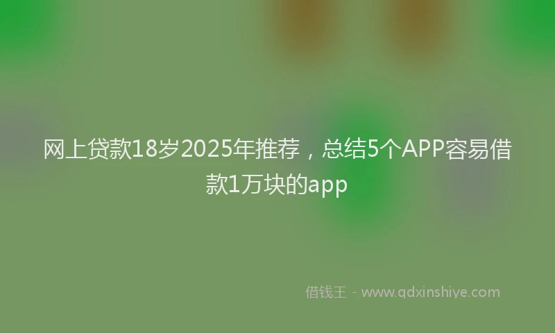网上贷款18岁2025年推荐，总结5个APP容易借款1万块的app