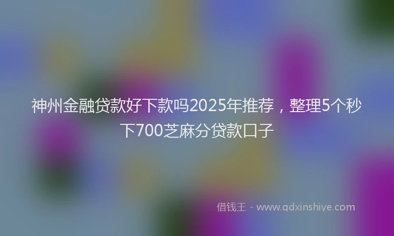 神州金融贷款好下款吗2025年推荐，整理5个秒下700芝麻分贷款口子